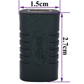 AAOTOKK Type C USB Adapter, Gen 2 (10Gbps) 3A USB-C 3.1 Type C USB Female to Female Extension Adapter Supports Charging, Data, Audio, Video Adapter for Laptop, Phone,MacBook USB C HUB (2Pack-F/F)