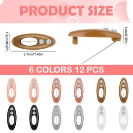 12Pcs Hijab Pins, Colorful Hijab Pins for Women Stainless Steel Hijabs Sari Pin with Plastic Cover for Girls Women Adult Clothes Scarf Decoration (Rhinestone)