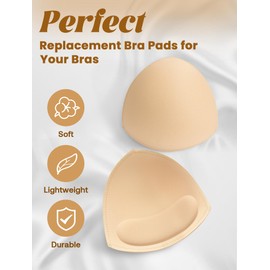 KSang Bra Pads Inserts 4 Pairs Removable Push Up Padding Replacement Breast Enhancers for Sport Swimsuit Fits CD