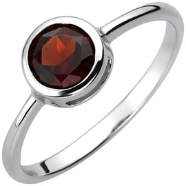 Jobo Damen Ring 925 Sterling Silber 1 Granat rot Silberring Größe 58