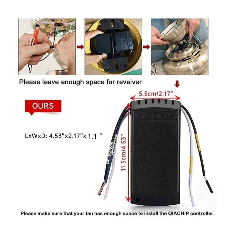 QIACHIP Upgraded WiFi Universal Ceiling Fan Light Remote Control Kit