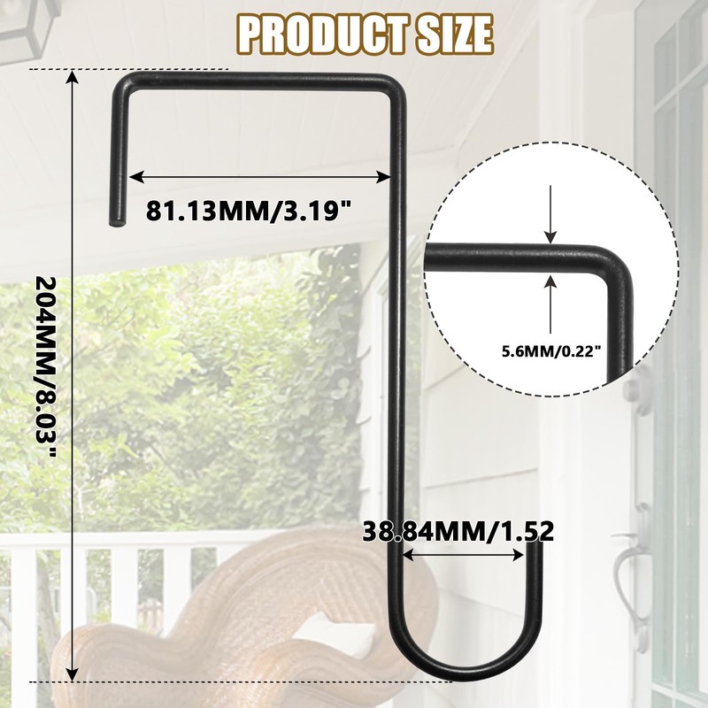 Uenhoy 8 Pack Vinyl Fence Hooks 3 x 8 Inches,