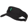 e4Hats.com Mini Cactus Embroidered Cotton Washed Visor - Black OSFM