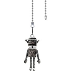 Hyamass 12 inch Antenna Robot Charm Pendant Ceiling Fan Danglers Fan Pulls Chain Extender with Ball Chain Connector