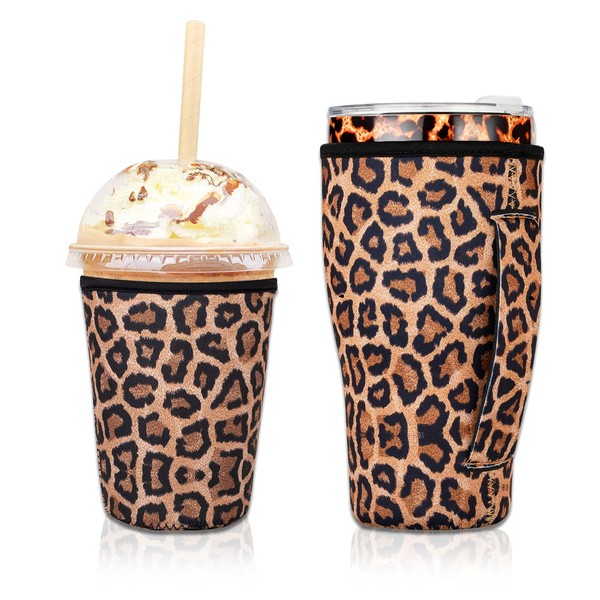 Wirepo 2 PCS Reusable Iced Coffee Sleeve for 24oz Cold
