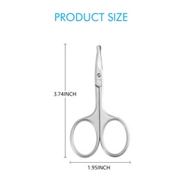 LIVINGO 9cm Rounded Curved Nose Hair Scissors, Premium Stainless Steel Safety Small Blades Use for Manicure Cuticle Trimming Facial Hair, Eyebrow, Dry Skin