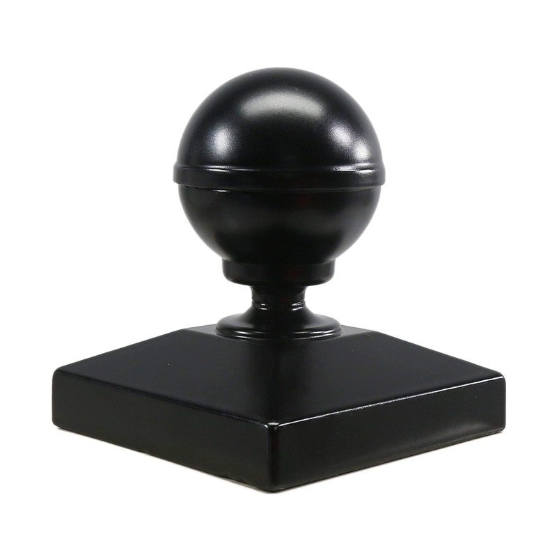 Plum Fittings 3" x 3" Square Black Aluminum Ball Post