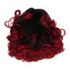 Curly Short Wig Wine Red Women Wig Gradient Color Adjustable