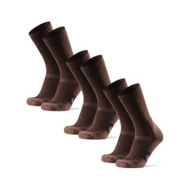 DANISH ENDURANCE Hiking Socks, Mountain Climbing Socks, Merino Wool, Outdoors, Breathable, Antibacterial, Odor Resistant, Anti-stuffy, Blister Protection, Men's, Women's, 3 Pairs, oak brown