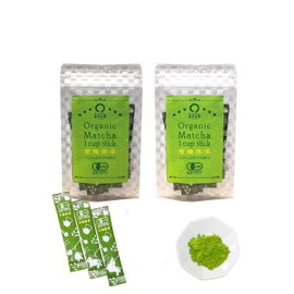 Shunpo Tea Garden Matcha Powdered Powdered Green Tea [Organic Matcha from Kagoshima Prefecture, Stick Type, 0.8 oz (2 g) x 8P, Set of 2] Matcha Powder, Cold Brew Tea (Convenient Individual Packaging