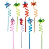 16 cannucce per bambini, motivo animali marini, in plastica, colorate,