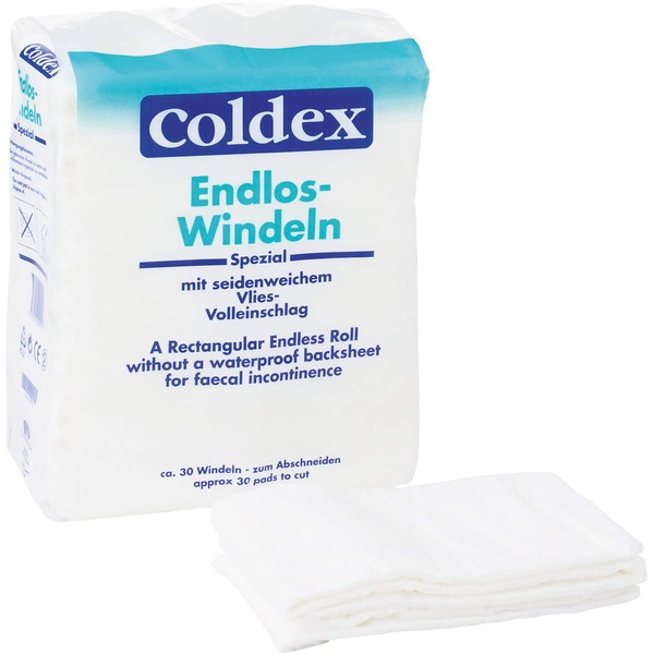 Coldex Endless Nappies with Silky Soft Fleece Full Wrap, Pack of 30 Nappies