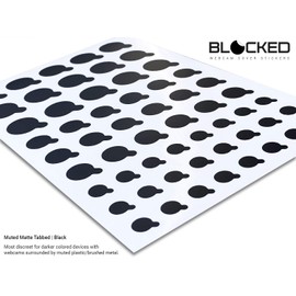Webcam/Camera Vinyl Covers | 57 Low-Tack Restickable Webcam Sticker | Multiple Sizes | Black 57-Pack Tabbed (Muted Matte)