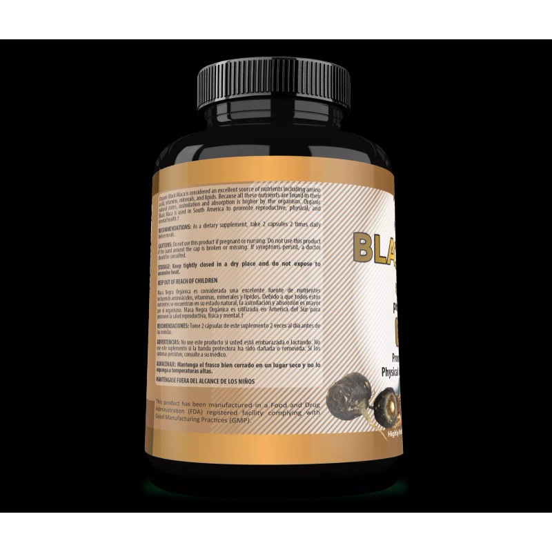 NaturalisimoLife Organic Black Maca 1,900 mg per serving Natural Energy