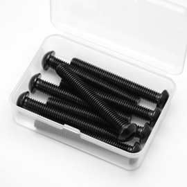M8 x 60 mm Rounded Head Screws with Hexagon Socket 304 Stainless Steel Black Oxide Full Thread Flat Head Screws (Pack of 8)