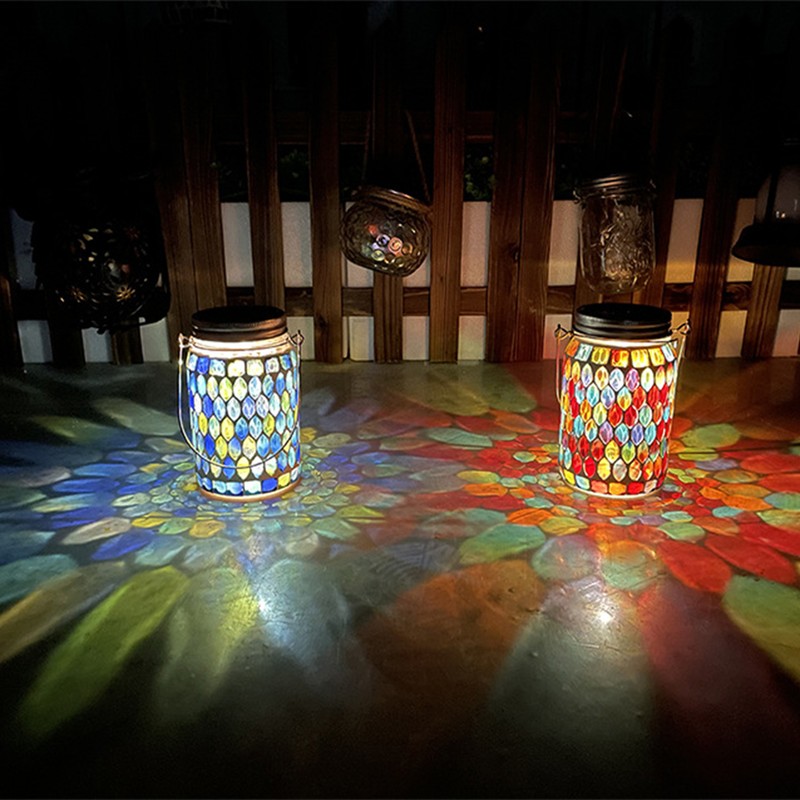 Solar Mosaic Lantern Light IP44 Waterproof Inlaid Fade Resistant Mosaic