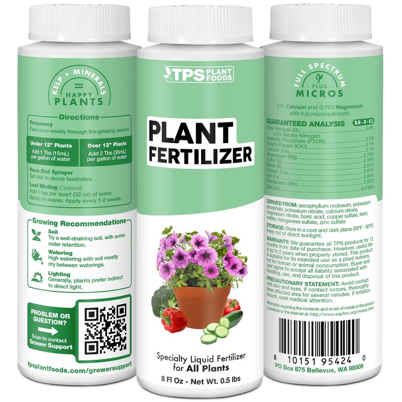 Plant Fertilizer for All Plants, Promotes Vibrant Growth, 8 oz