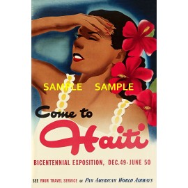 Pan American Air Lines HAITI  11" x 17" Collector's Travel Poster