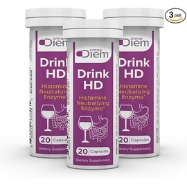 Omne Diem DrinkHD 20 Count 3 Pack - Diamine Oxidase - DAO Enzyme in a convienant Carry Package.