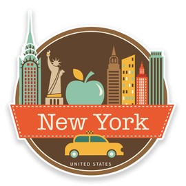 2 x New York USA Vinyl Stickers Laptop Travel Gift Luggage Car Suitcase #9208 (10cm Wide x 10cm High)