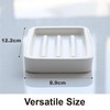 Matte Ceramic Soap Dish with Raised Ridges, Rectangular Soap Holder
