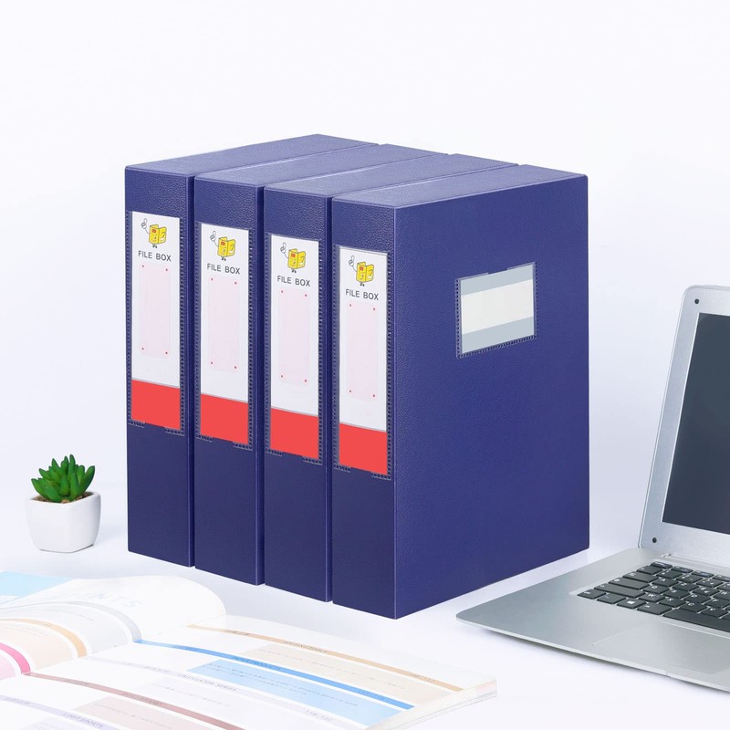 HUA JIE 2 Pack A4 Storage File Boxes Archives Case,65mm
