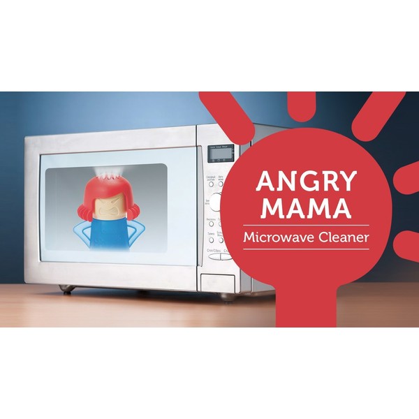 Angry Mama Microwave Oven Steam Cleaner Easily Cleans the Crud in Minutes, Steam Cleans and Disinfects With Vinegar and Water for Home or Office Kitchens (Green)