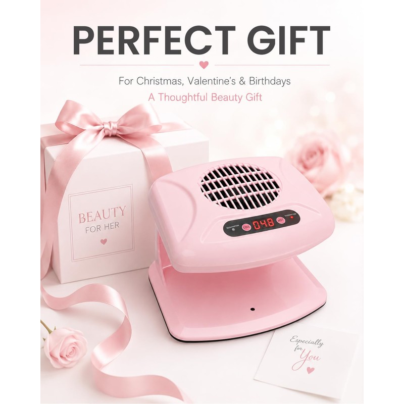 Nail Dryer Fan, 300W Nail Fan for Regular Polish, Pink