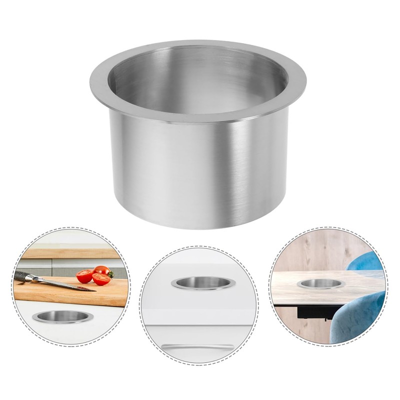 PRETYZOOM Stainless Steel Trash Grommets - Drop-in Trash Chute Round
