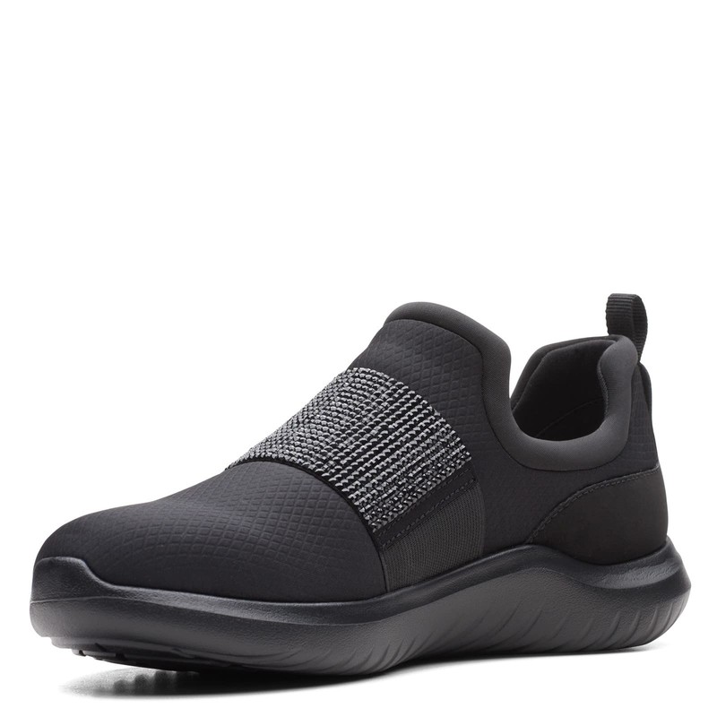 Clarks Nova Way - Tenis para Mujer, Negro/Negro, 5.5 US