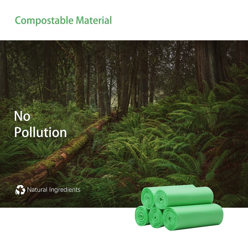 Biodegradable Trash Bags, Small Compostable Garbage Can Liners, Compatible with