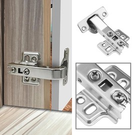 eMagTech 4 Pieces 45 Degree Fixed Hinges Cabinet Hinges Hydraulic Damper Hinge Door Flap Corner Concealed Hinge for Cabinet Door Wardrobe Stainless Steel Hinge