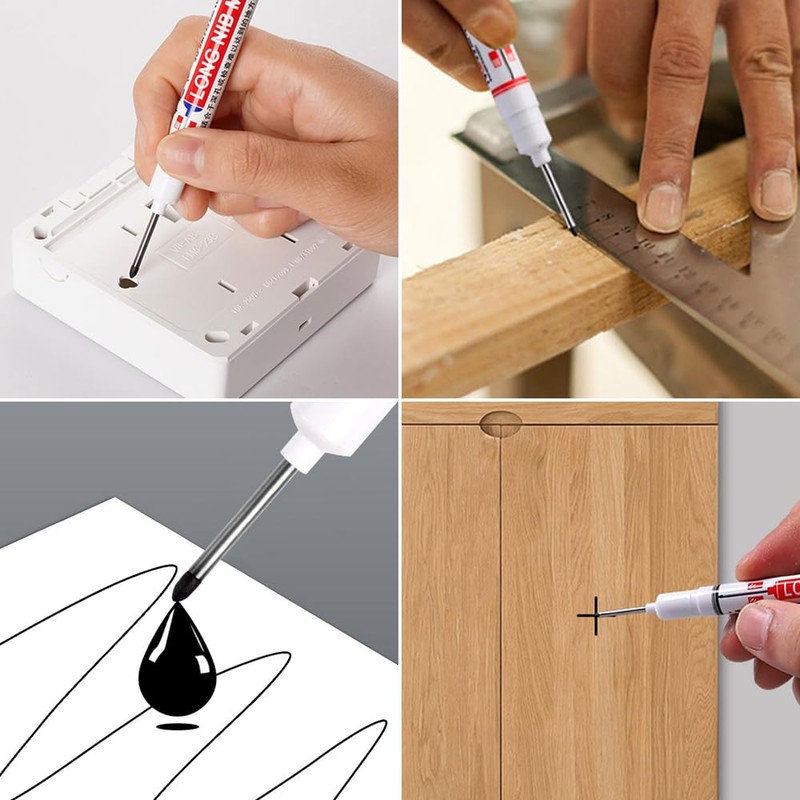 NEUROVEX Deep Hole Marker Pens, 6 Pack Deep Reach Markers,