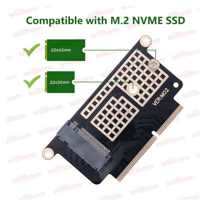 Willhom M.2 NVMe SSD Convert Adapter Card Upgrade for MacBook