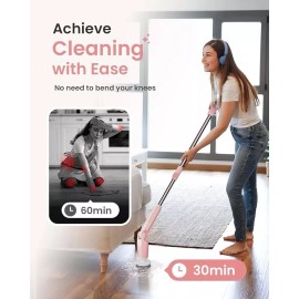 Electric Spin Scrubber, Shower Scrubber with Long Handle & 8 Replaceable Heads, 