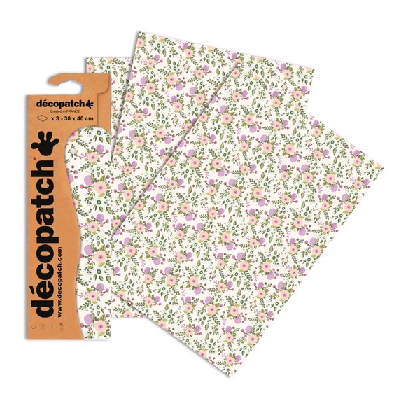 Décopatch - Ref C739O - Pink & Purple Floral Pattern