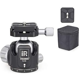 Low Profile Tripod Ball Head-INNOREL N36, Panoramic CNC Metal Camera Tripod Ball Head with Two 1/4" Screw Arca Swiss Quick Release Plates for Tripod,Monopod,DSLR,Camcorder, Max Load 44lbs/20kg