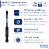 10 x Rennie Tools 75mm Long PZ1 Impact Screwdriver Driver