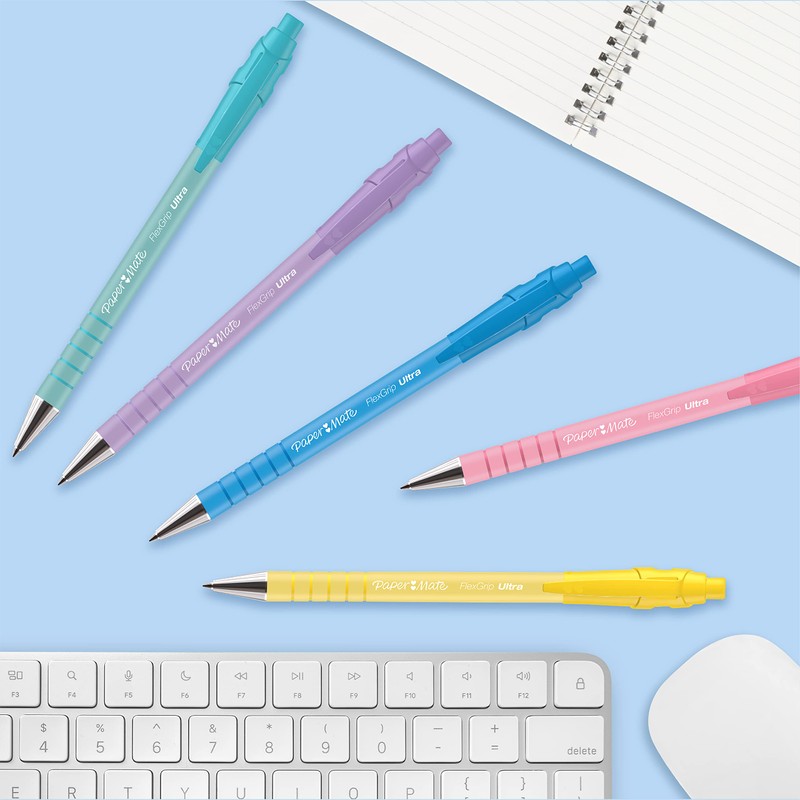 Paper Mate Flexgrip Ultra Pastel Ballpoint Pens | Medium Point