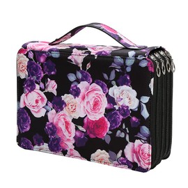 Lbxgap Rose Pencil Case Slot Holds Portable Colored Pencil Case 200 Slots Colored Pencil Case Organizer with Zipper for Watercolor Pens or Markers, Pencil Case Organizer for Artist