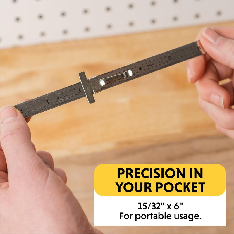 General Tools 300/1 6-Inch Flex Precision Stainless Steel Ruler, Chrome
