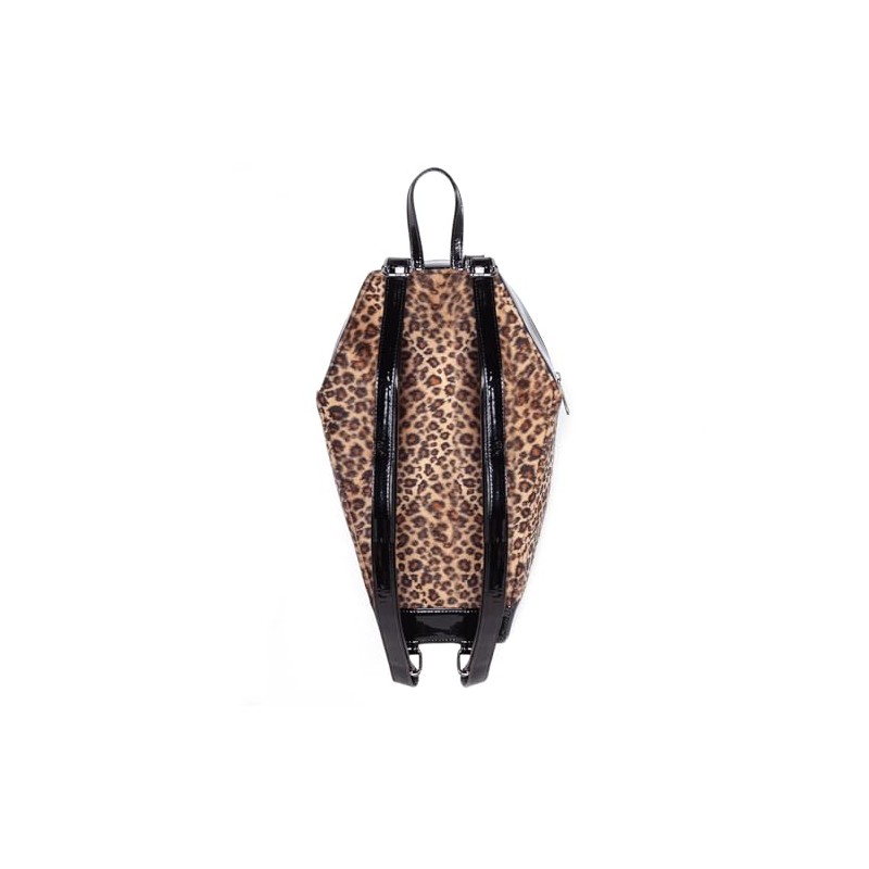 Rock Rebel Leopard Print Coffin Backpack