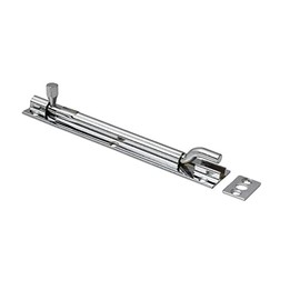Merriway BH07727 Heavy Duty Swan Necked Door Barrel Bolt With Backplate, Bright Polished Stainless Steel 150mm