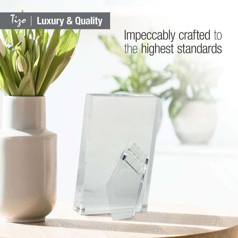 Tizo 5x7 Designer Lucite Picture Frame, 1 Inch Thick with