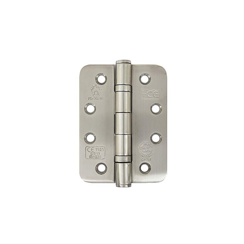 Satin Stainless Steel Ball Bearing Rounded Corner Hinge 100mm CE13