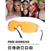 TIANYESY Y2K Sunglasses For Women Men Fashion Shield Rimless Wrap
