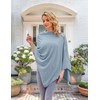 PULI Women's Versatile Knitted Shawls Scarf Poncho Sweater with Buttons