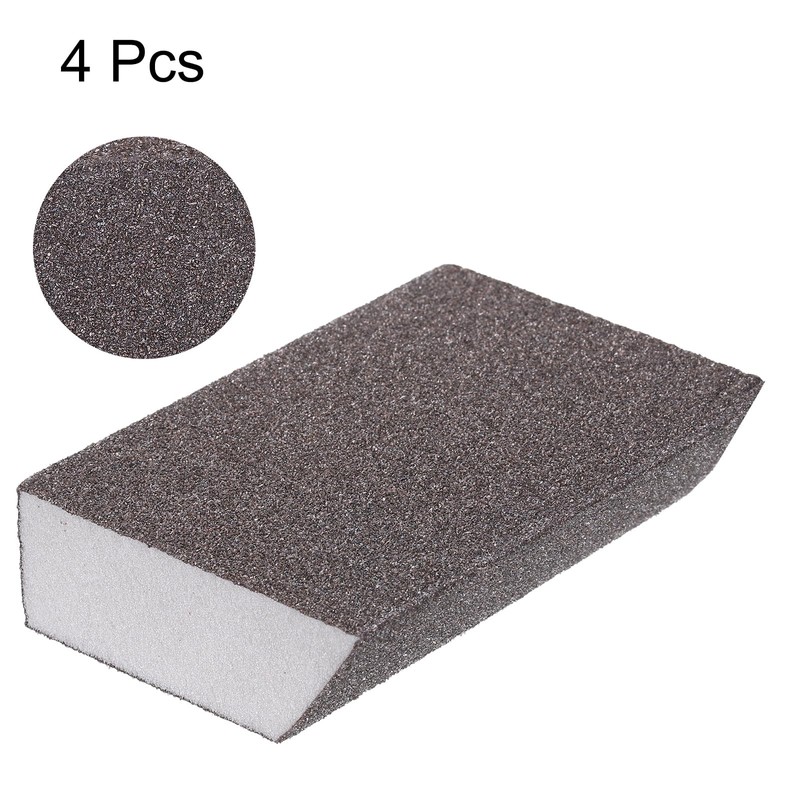 sourcing map 4pcs Sanding Sponge Blocks 120-180 Grit Sanding Sponge