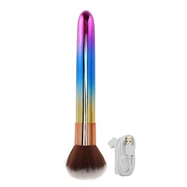 Brocha de Maquillaje Eléctrica, Frecuencia Ajustable Recargable, Resistente Al Agua, Pelo y Esponjoso, Cepillo de Belleza Eléctrico que Funciona con Corrector o Rubor, Brocha