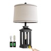 G-SAFAVA 23.75" Retro Farmhouse Black Table Lamp for Living Room